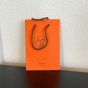 Hermes Paris Orange Shop Store Paper Shopping Bag - M, 6” x 9”🍂